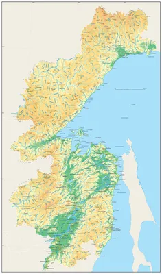 Хабаровский край. Физическая карта - Регионы - Каталог | Каталог векторных  карт