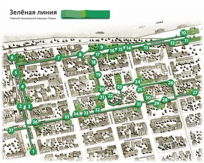 Карта улиц Перми. Карта города Пермь. Подробная карта Перми с названиями  улиц, A0 -