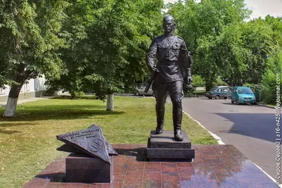 Памятник Белому Биму Черное Ухо в городе Воронеже