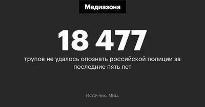 18 477 трупов не удалось опознать российской полиции за последние пять лет