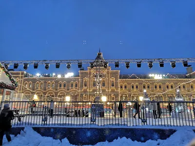 Фотографии ночной Москвы зимой