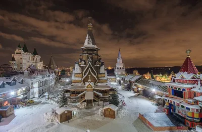 Фотографии ночной Москвы зимой