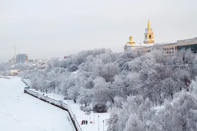 Старая пермская набережная в морозы | Пикабу