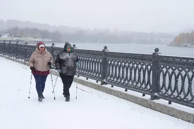 Первый снег в Москве 2023