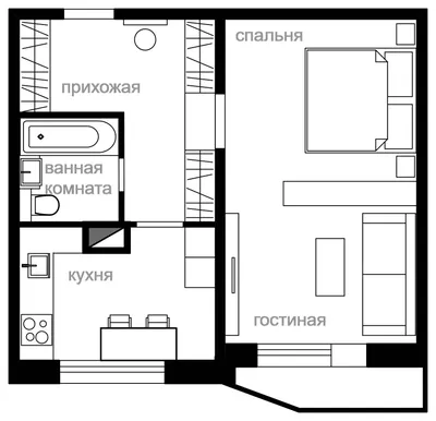 Ремонт однокомнатной квартиры | Готовые проекты студии Dofamine