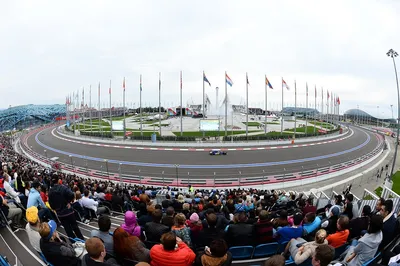 Трасса Формулы 1 в Сочи. Фото с колеса обозрения