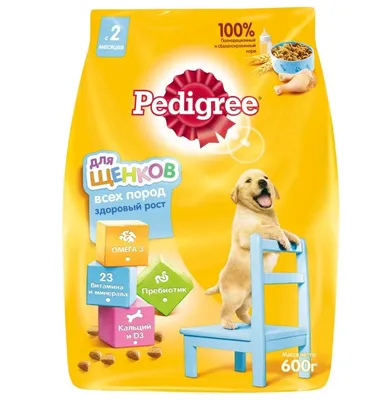 Корм для щенков всех пород Pedigree сухой, курица 600 гр на Лесоторговой в  Орле по цене: 245 ₽