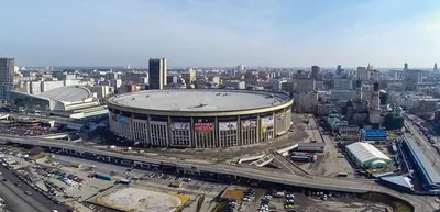 Активное строительство нового СК Олимпийский в Москве.