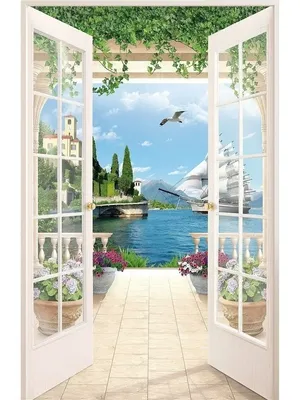 Фотообои на двери HARMONY Decor HDD-026 Цветущая арка у моря, 97 х 202 см,  самоклеющиеся - купить по выгодной цене в интернет-магазине OZON (266426195)