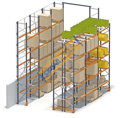 Фронтальные паллетные стеллажи - Стеллажи металлические