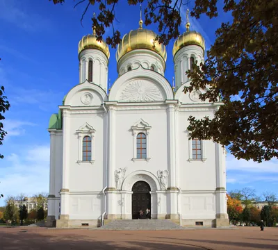 Екатерининский дворец и Александровский парк в Царском селе снятый с  квадрокоптера, Пушкин, Санкт-Петербург - 02.10.2018 Stock Photo | Adobe  Stock