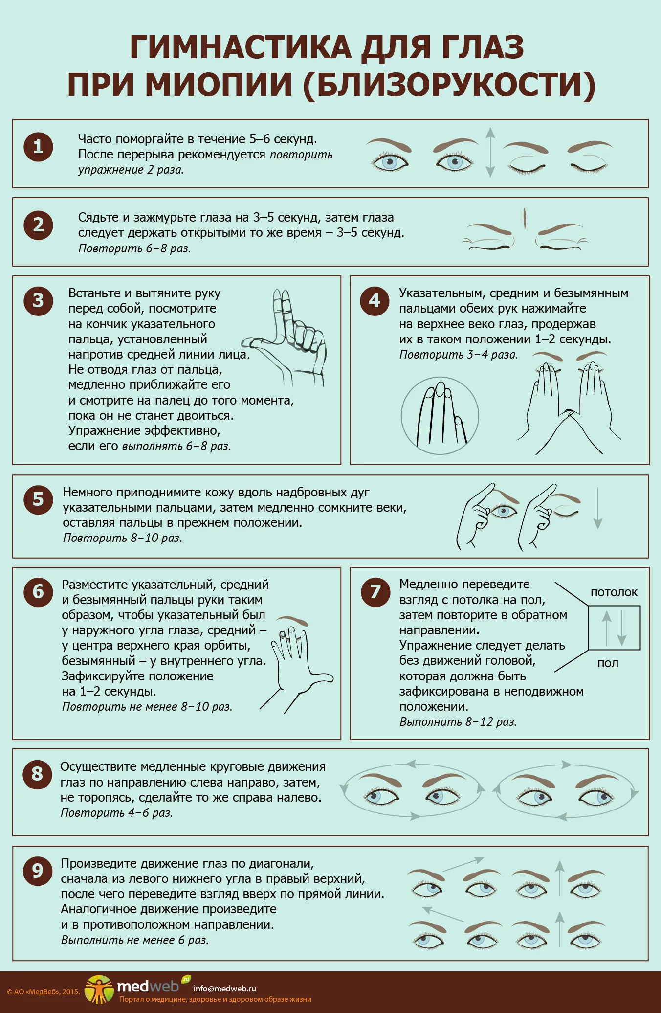 MedWeb - Гимнастика для глаз при миопии (близорукости) MedWeb - Гимнастика для глаз при миопии (близорукости)