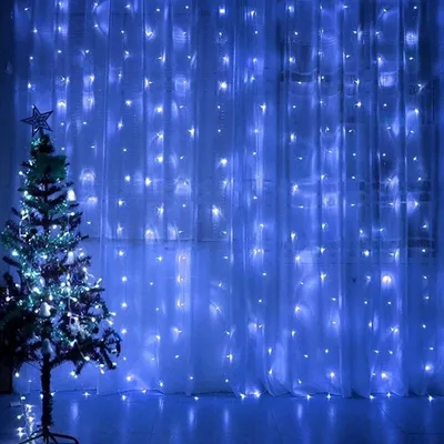 Гирлянда штора 3м х 3м SXMas с LED лампами 300шт цвет белый теплый Питания  220В купить по цене 676 ₽ в интернет-магазине Детский мир