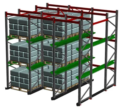 Паллетные глубинные стеллажи на заказ (id 28015906), купить в Казахстане,  цена на Satu.kz