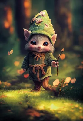 Fantasy gnome sitting in a tree Stock Photo by ©FairytaleDesign 132489464