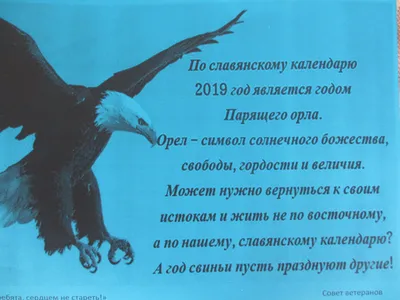 2019 ГОД ПАРЯЩЕГО ОРЛА (7527 ЛЕТО) Каждый год который наступает 1 января,  посвящен тотемному животному, наделенному.. | ВКонтакте