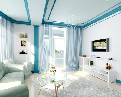 Гостиная голубого цвета | Living room blue - YouTube