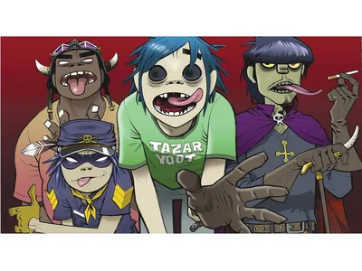 Обои музыка, рок, gorillaz на рабочий стол