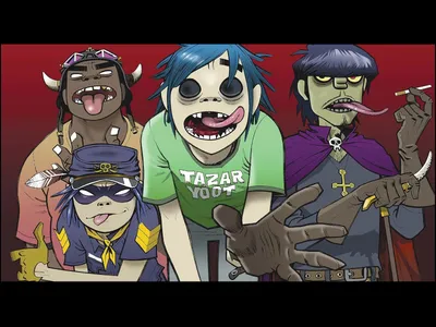 Обои мёрдок, 2d, нудл, gorillaz, рассел на рабочий стол