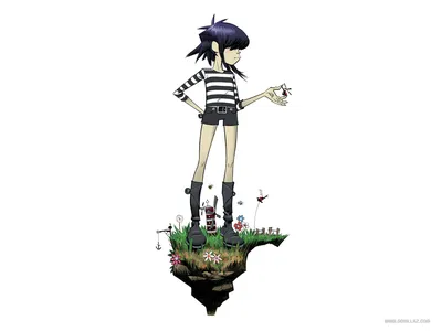 2-D Фан-арт Gorillaz, 2-D Гориллаз, лицо, черные волосы, другие png |  Klipartz