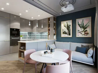 Дизайн-проект гостиной 20 кв.м. в современном стиле | Студия Дениса Серова