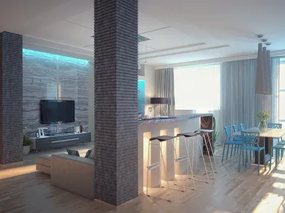 Интерьер гостиной с колоннами - Luxury Antonovich Design