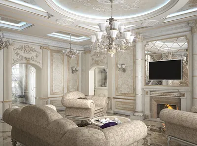 Колонны в интерьере гостиной - Luxury Antonovich Design
