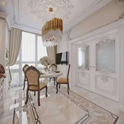AnushDesign - Кухня-гостиная с лепниной и выделенной зоной... | Facebook