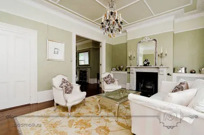Дизайн интерьера гостиной \"классическая гостиная в оливковых тонах\" |  Портал Люкс-Дизайн.RU