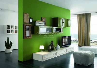 Гостиная в зеленых тонах — 50 фото интерьеров | Блог о ремонте и дизайне  интерьера