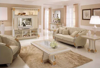 Нежный интерьер гостиной в пастельных тонах с голубым диваном Archi и  розовыми креслами Vivo в скандинавском стиле с белыми стенами | SKDESIGN