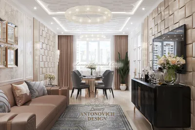 Дизайн интерьера гостиной в стиле неоклассика, Львов ⋆ Студия дизайна  элитных интерьеров Luxury Antonovich Design