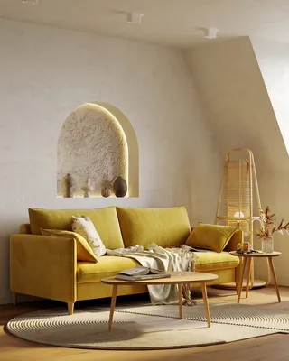 Интерьер с желтым диваном, особенности, советы дизайнеров | Блог о дизайне  интерьера OneAndHome