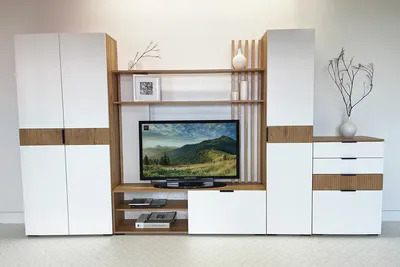 Стенка для гостиной Монтана СТ-1 (Мартин) Atelier/Белый глянец купить  напрямую от производителя в Москве