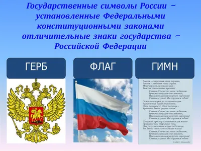 Стенд ГОСУДАРСТВЕННЫЕ СИМВОЛЫ РФ ОРЛЯТА РОССИИ с карманами