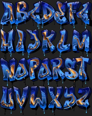 Handwritten graffiti font alphabet Royalty Free Vector Image