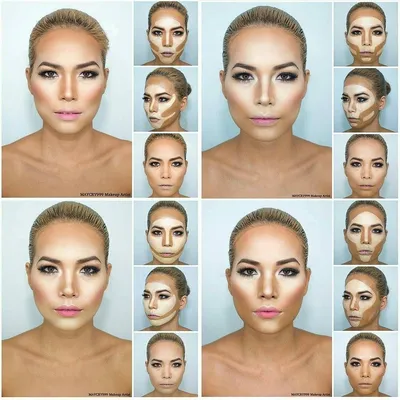 Грушевидное лицо до и после макияжа фотографии