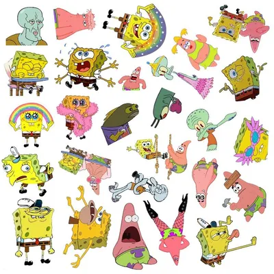 Губка боб квадратные штаны. Спанч боб. Скикеры. Наклейки | Spongebob,  Stickers, Cartoon