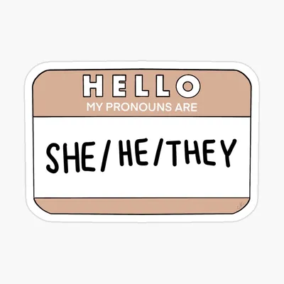 Hello, My Pronouns Are He/They\" Sticker for Sale by claire k | Redbubble