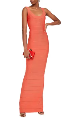 Herve leger платье с отделкой из кожи на изображении