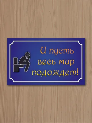 Табличка для туалета \"И пусть весь мир подождет\", 25 см, 15 см - купить в  интернет-магазине OZON по выгодной цене (762017575)