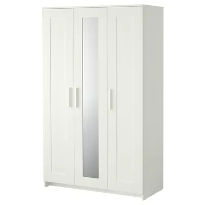 BRIMNES шкаф платяной 3-дверный белый 117x190 см | IKEA Latvija