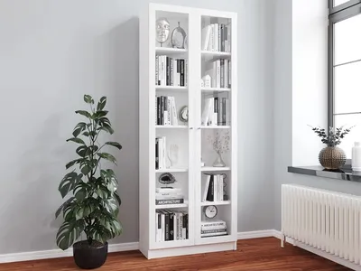 Шкаф книжный, Шкаф-витрина Билли 36 white ИКЕА (IKEA), 90х30х237 см, ADETA  - купить в Москве, цены на Мегамаркет