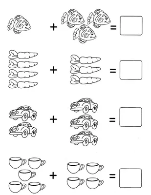 Задачи в картинках для 1 класса по математике в пределах 10 - подборка