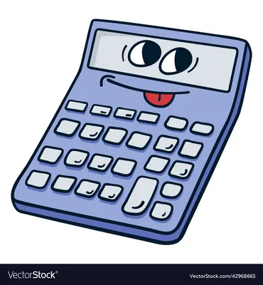 School calculator cartoon in doodle retro style. Back to school stationery  element bold bright. Classic supplies for children education or office  work. Fun vector illustration isolated on white 28620867 Vector Art at