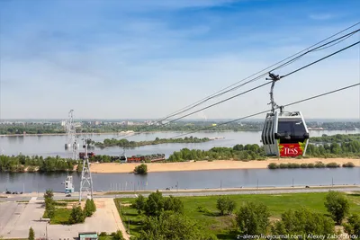 Канатная дорога в Нижнем Новгороде через Волгу