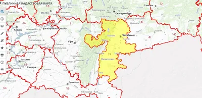 Челябинская область на карте России с городами и поселками со спутника