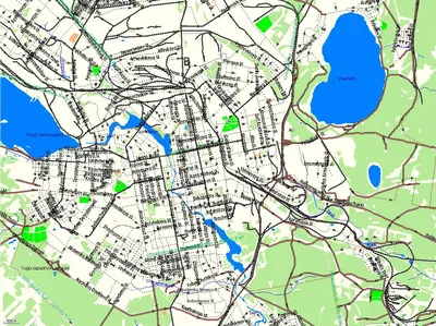 Чёрно-белая карта Екатеринбурга — Mapny