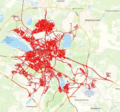 Исследования Яндекса — Карта автомобильных аварий в Екатеринбурге