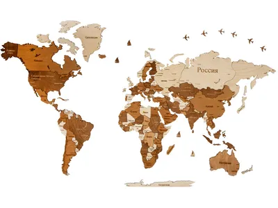 Карта мира, Политическая карта мира, World Map in Russian